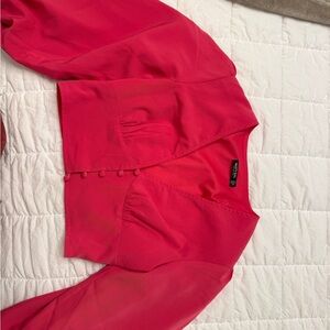 Nasty Gal Hot Pink V-Neck Blouse